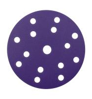 Шлиф круг на плёнке Bora1 150мм на липучке P80 15отв. фиолетовый Deerfos