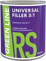 GREEN LINE UNIVERSAL FILLER 3:1. Грунт-наполнитель универсальный черный  3000 мл+1000мл отвердитель