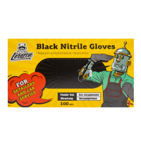 Перчатки нитриловые, черные LERATON, M 100шт